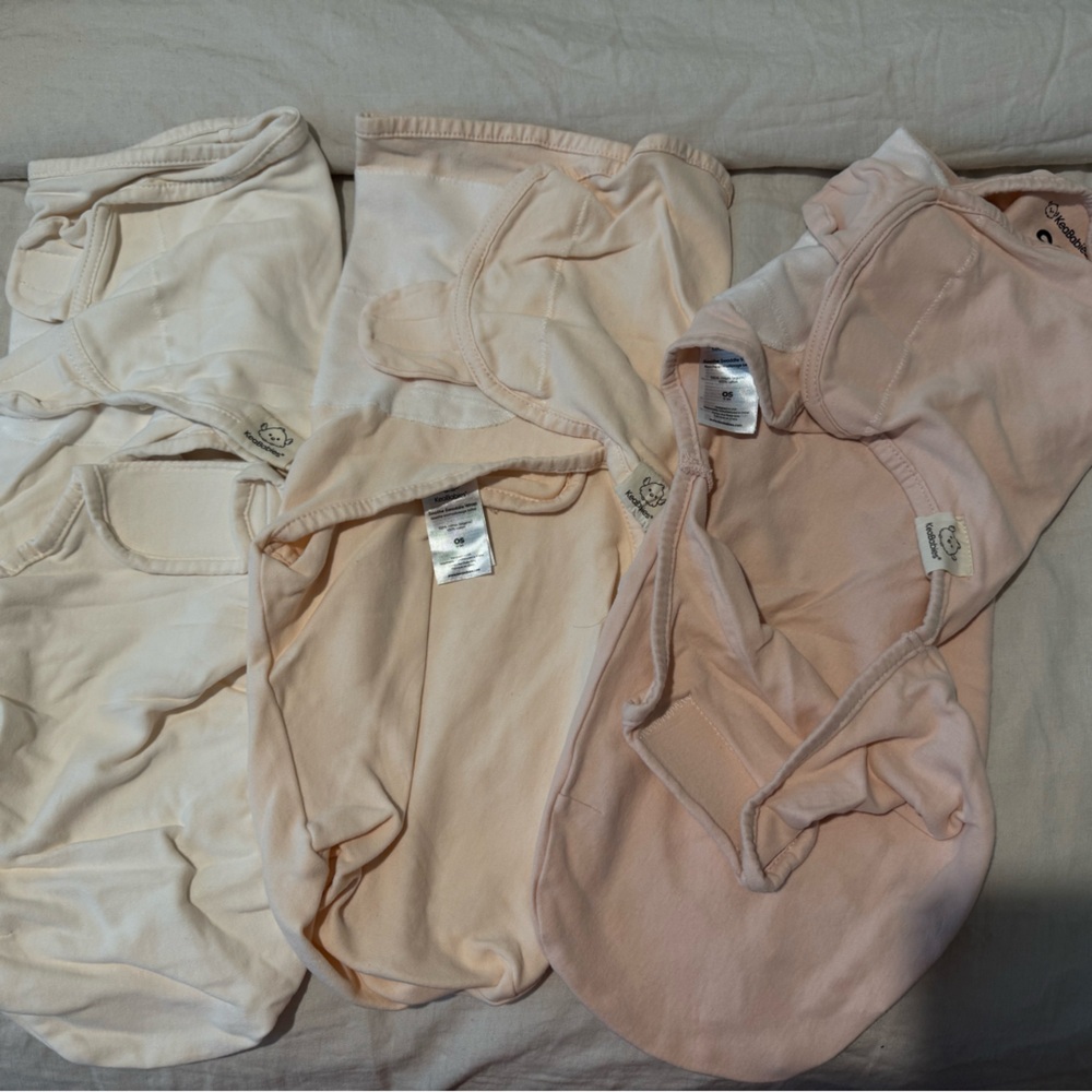 KeaBabies Swaddle Wrap 3 Set Cream/Pink - Girl